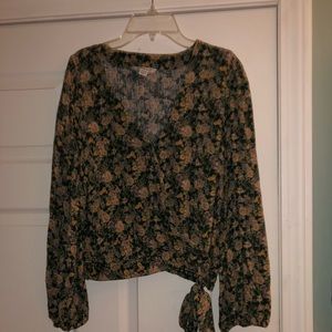 Flowy side tie blouse